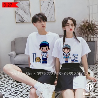 Áo đôi giá sỉ tay ngắn coton giá rẻ tận xưởng