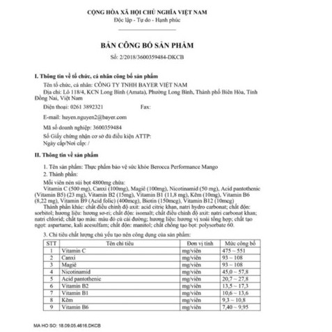 Viên Sủi Bổ Sung Vitamin C và Khoáng Chất Berocca Performance Orange Multivitamin Hộp 10 Viên