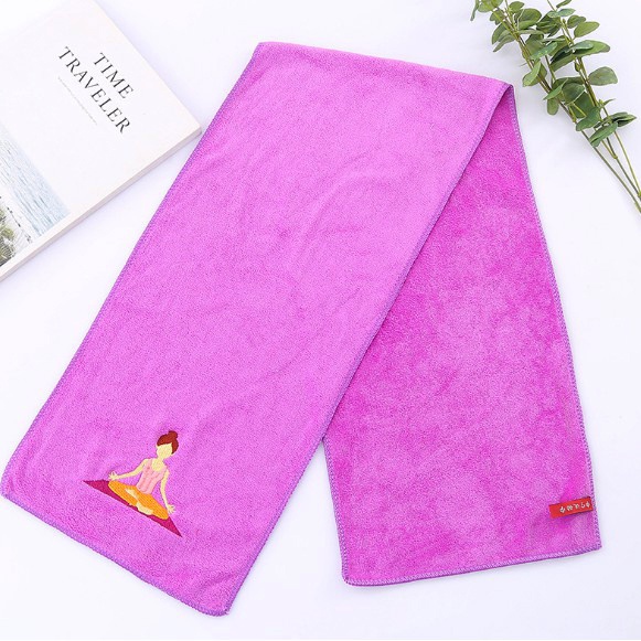 Khăn Cotton thể thao lau thấm mồ hôi thêu họa tiết hình cô gái, hỗ trợ tập Yoga, Gym