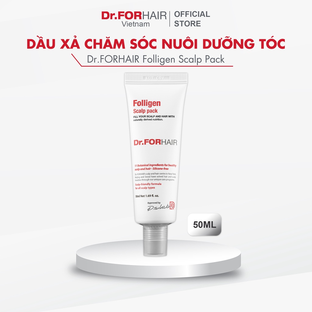 Dầu xả dưỡng tóc chăm sóc nuôi dưỡng da đầu giảm rụng tóc Dr.FORHAIR Folligen Scalp Pack 50ml