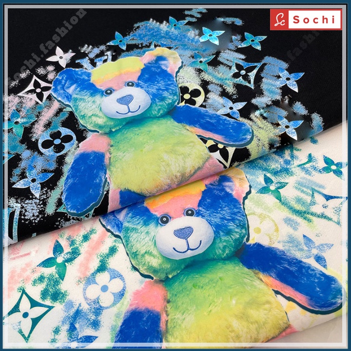 Áo thun nam tay dài, áo phông nam nữ unisex, chất đẹp in hình gấu 7 màu mã SW656