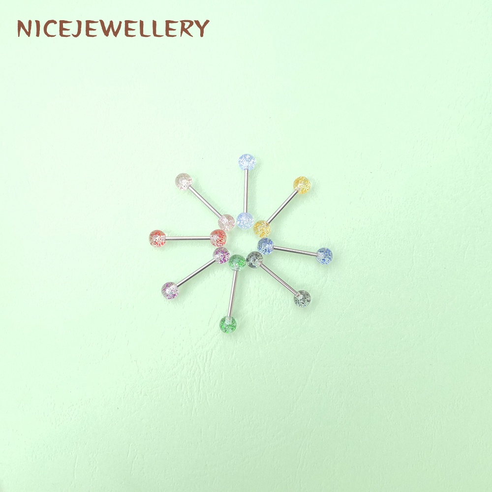 1 Khuyên Lưỡi 14G Bằng Thép Không Gỉ