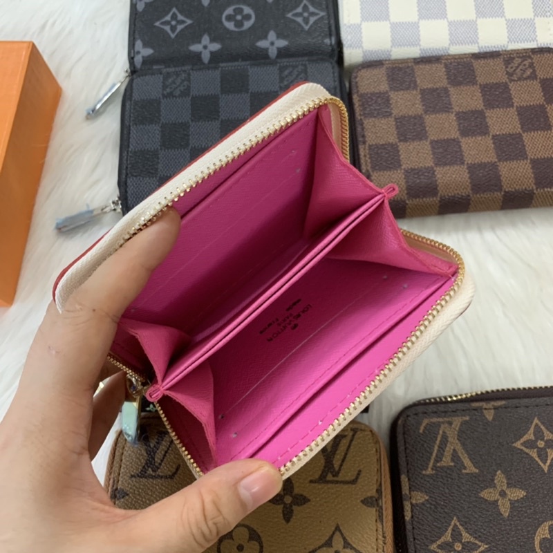 Ví nam nữ,bóp nam nữ lv mini nhỏ gọn  hàng siêu đẹp lót da bên cùng màu vỡ hộp