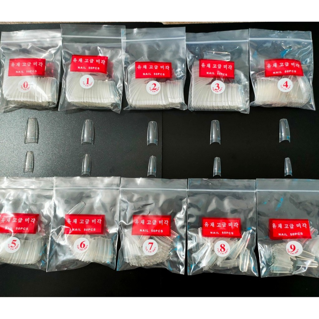 Móng giả nối mẫu 3 lẻ số màu trong màu tự nhiên
