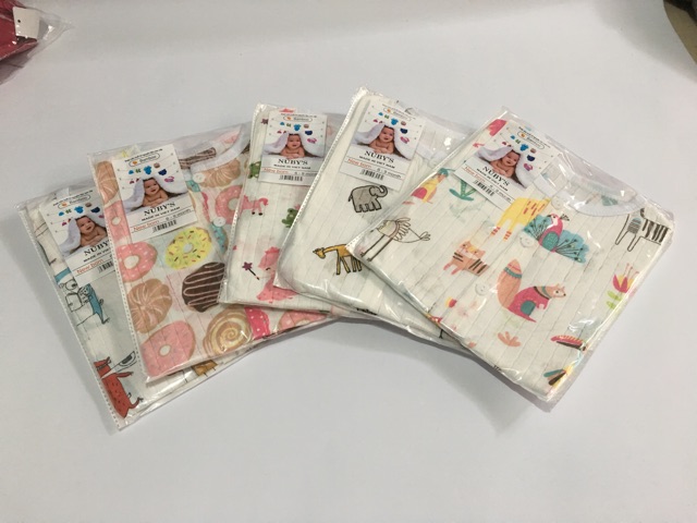 Com bo 5 bộ cottong giấy trẻ em sơ sinh cài khuy trước