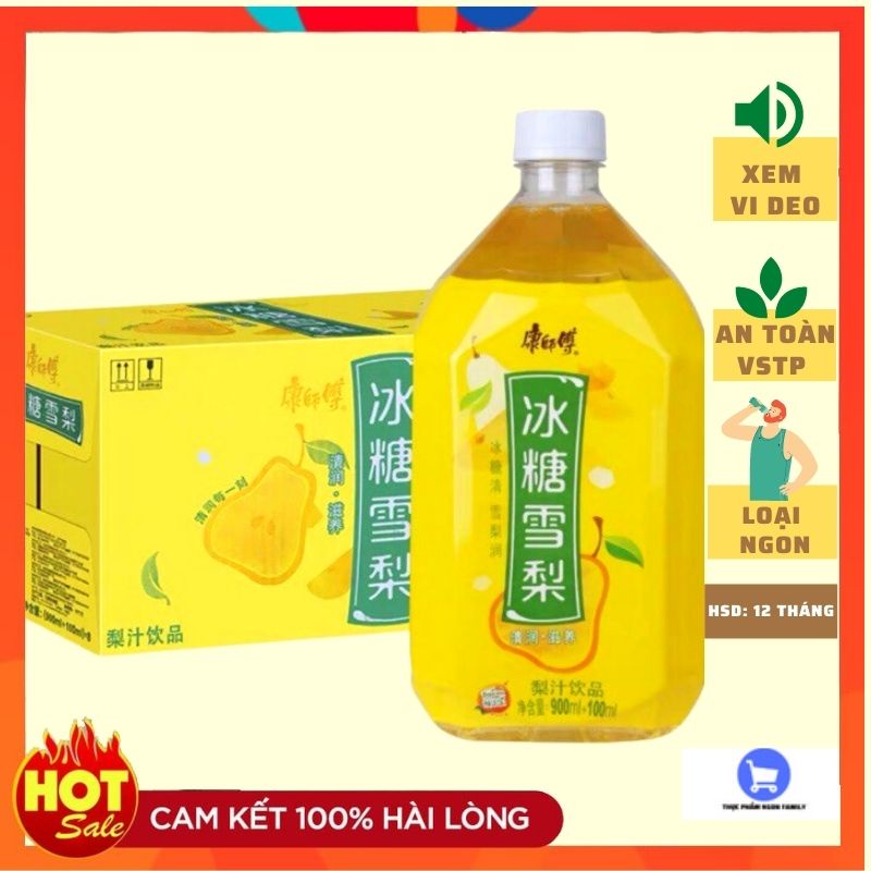 Sỉ 1 thùng 12 chai nước lê 900-1000ml