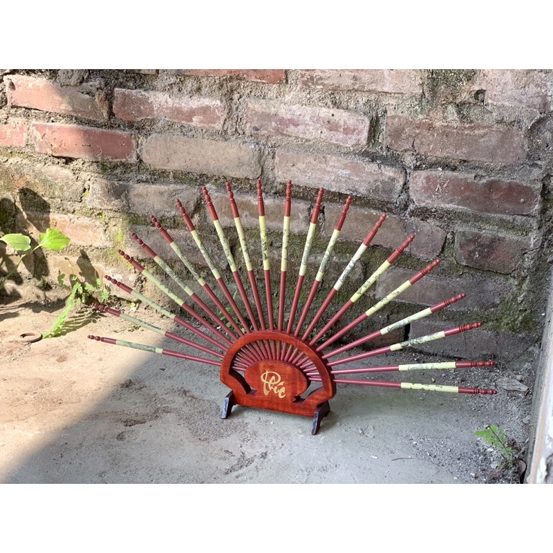 Bộ Đũa Thờ Gỗ Hình Dải Quạt, Bộ 10 Đôi Đũa