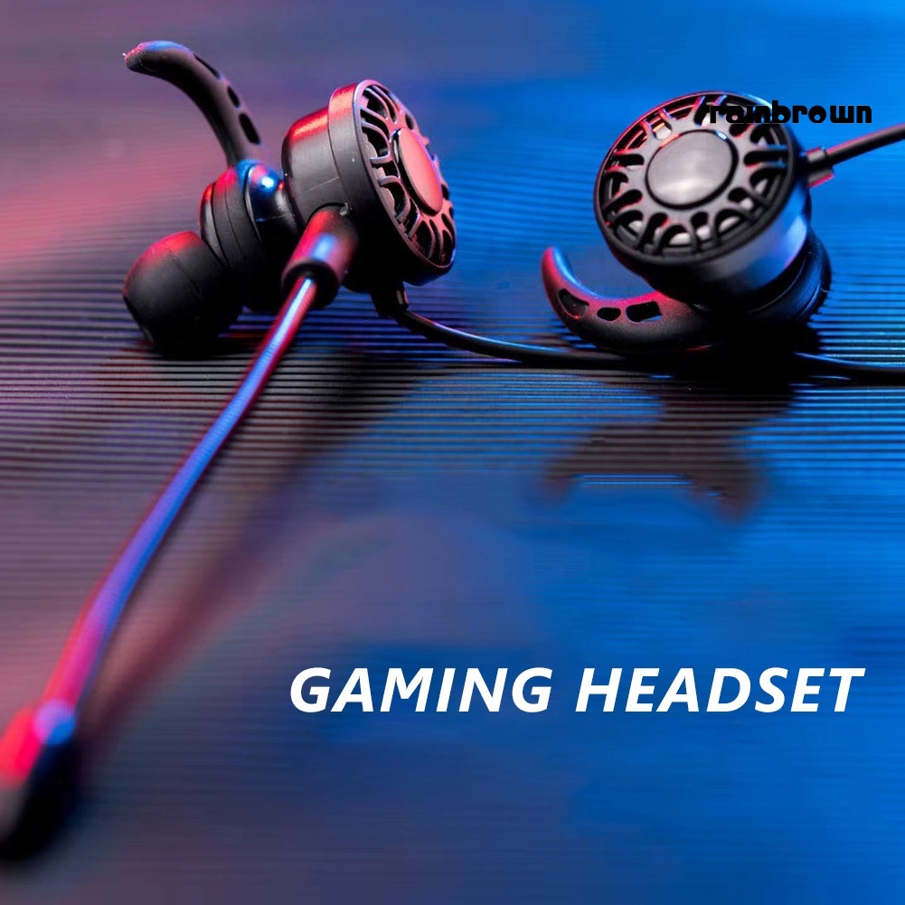 /REJ/ 3.5mm Wired In-Ear Gaming Earphone Bass Stereo Headphone with Dual Microphone