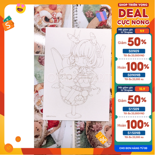 Bản vẽ lineart hoạ sĩ tinoko - giấy 300gsm