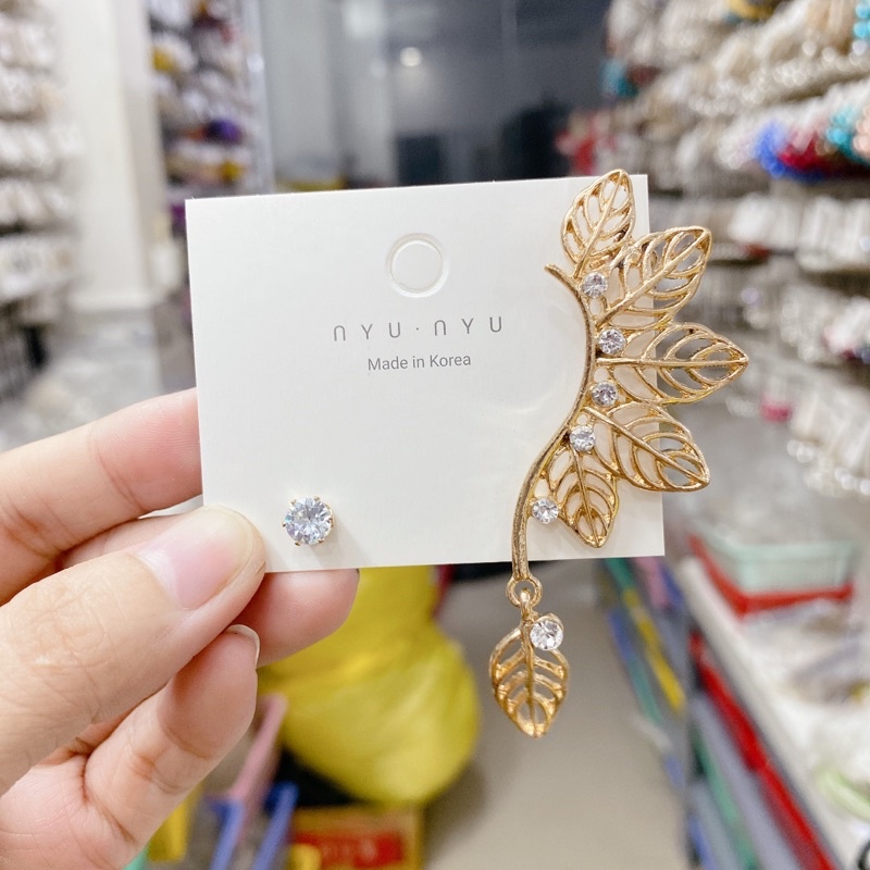 bông tai khuyên tai kẹp vành chiếc lá cá tính