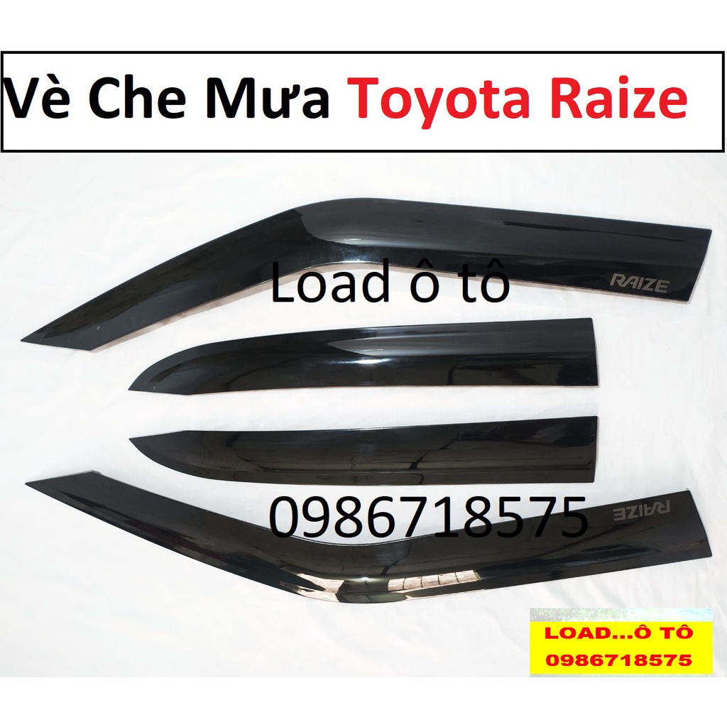 Bộ vè Che Mưa Xe Toyota Raize 2022-2021 Màu Đen Cao Cấp, Trang Bị Sẵn Keo Dán 3M