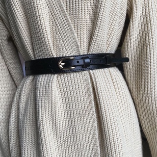(Belt)Thắt lưng nữ bản nhỏ đen da Pu AUSHE