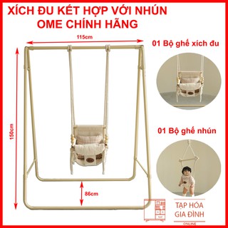 Xích đu đa năng kiêm nhún chính hãng ome an toàn cho bé 3 tháng-6 tuổi