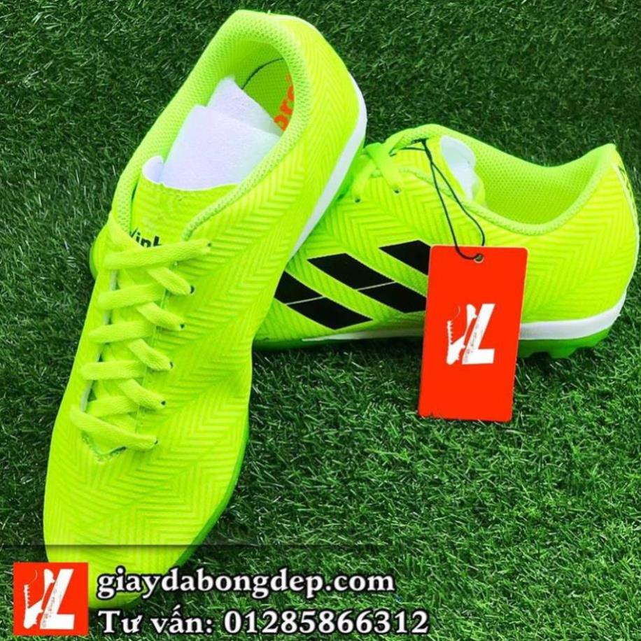 Giày đá bóng giày đá banh NEMEZIZ MESSl xanh chuối dạ quang, đã khâu mũi, siêu nhẹ và bền *^ ^ *