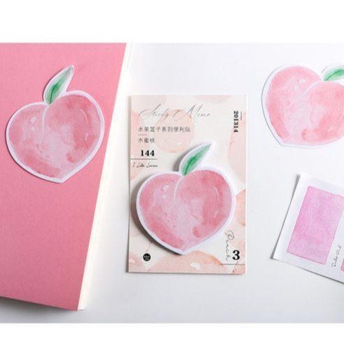 Giấy ghi chú hình trái cây sticker note giấy note trái cây 4 màu xinh xắn - Bò Sữa Shop