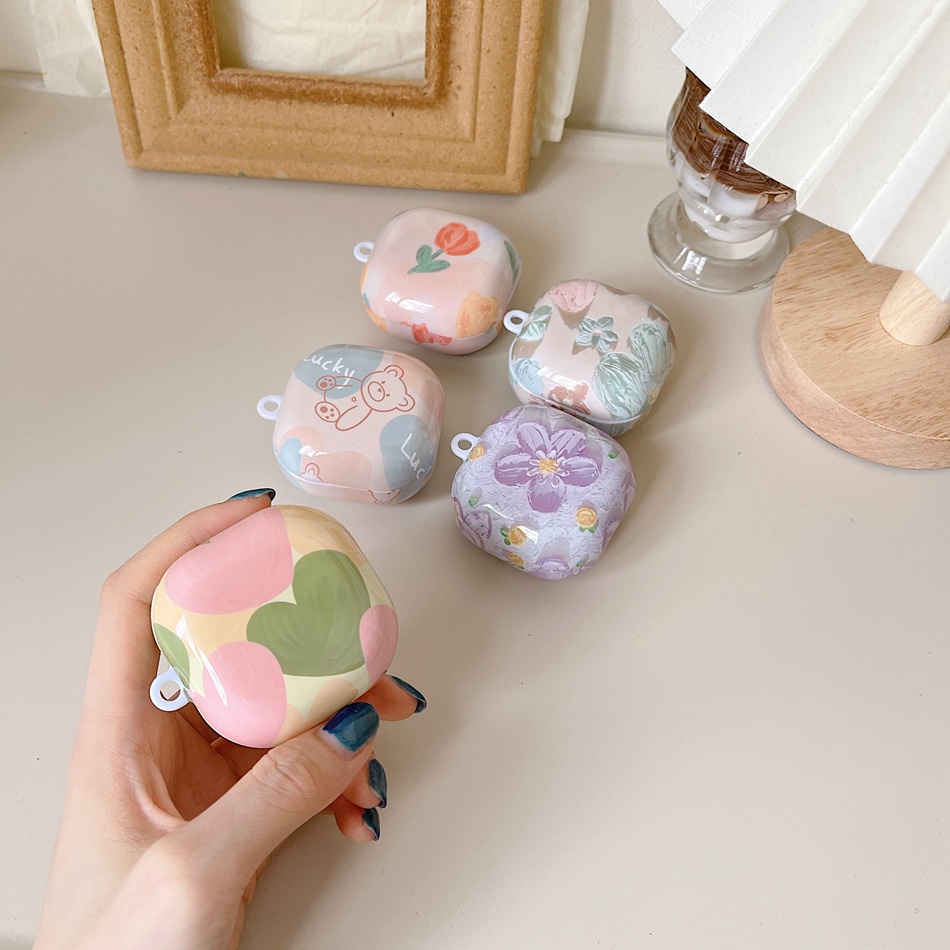 Túi Đựng Tai Nghe Samsung Galaxy buds live / buds 2 / buds Pro Bằng Nhựa PC Cứng Họa Tiết Hoa Sang Trọng
