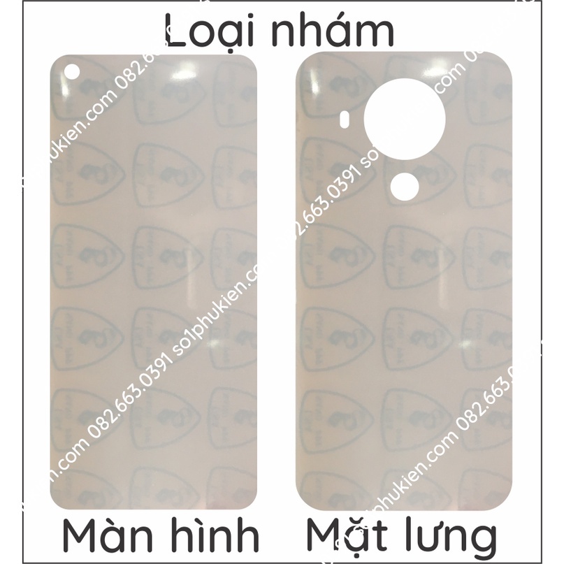 Dán PPF Nokia 5.4 loại trong, nhám, da cá sấu dành cho màn hình, mặt lưng, lưng full body