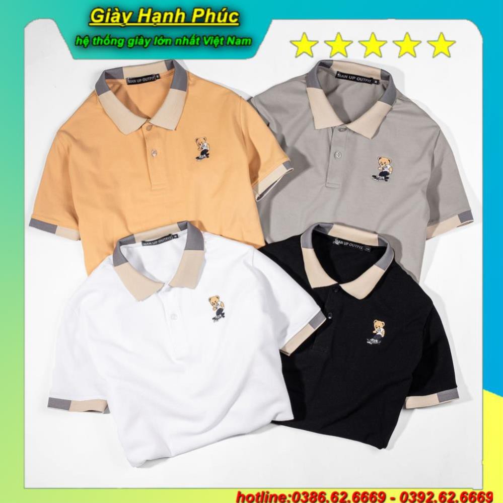 Áo thun nam có cổ form ôm phong cách công sở, polo tay ngắn đủ màu ngực thêu Beartin QA