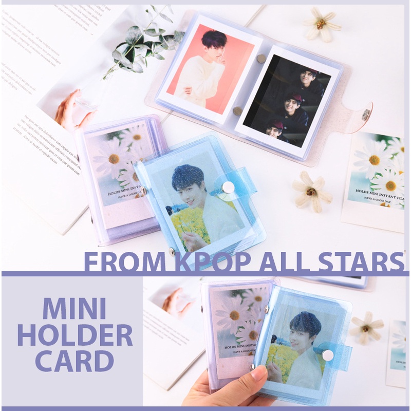 Sổ card mini Bling bling glitter trong suốt, đựng được 36 card 5.5x9 tới 6x9cm