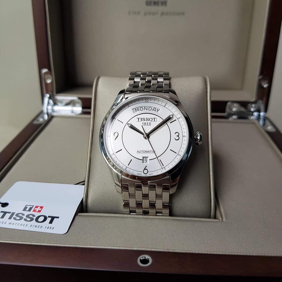 Đồng hồ Nam Tissot 1853 T-One T038.430.11.037.00 Mặt trắng,Lịch thứ ngày-Máy cơ tự động Automatic-Dây kim loại-Size 39mm