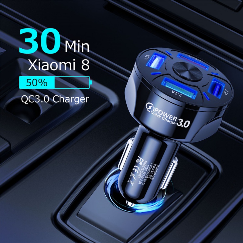 Tẩu Sạc Nhanh 4 Cổng USB 48W 7A Mini Cho iPhone 11 Xiaomi Huawei