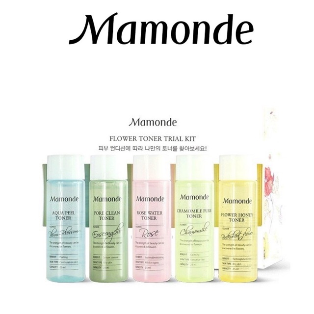 Bộ 5 Chai Nước Hoa Hồng Mamonde Trial Kit - Set Toner Mamonde