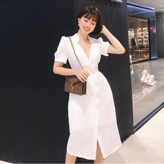 Đầm voan cổ v