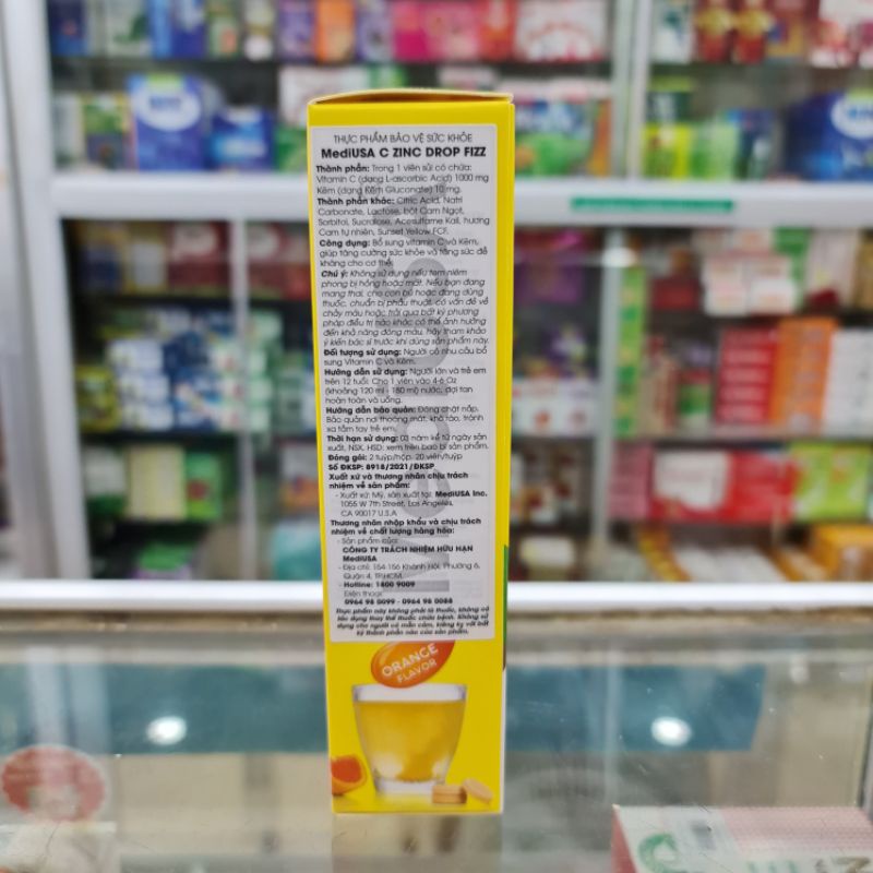Viên uống bổ sung Vitamin C và kẽm Medius C ZinC Drop ⚡ Nhập khẩu Mỹ ⚡ Giúp tăng cường sức đề kháng, Phòng bệnh hô hấp