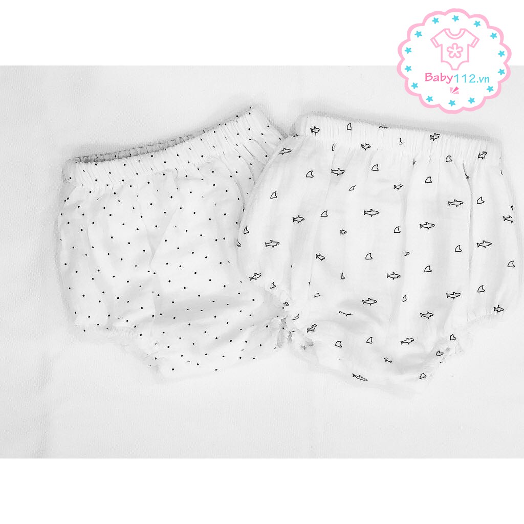 QUẦN BÍ CHO BÉ TRAI, BÉ GÁI chất liệu cotton Muslin 100% cho bé gái từ 6 tháng đến 2 tuổi