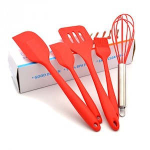 Bộ phới spatula chổi silicon 5 chi tiết ( màu ngẫu nhiên)