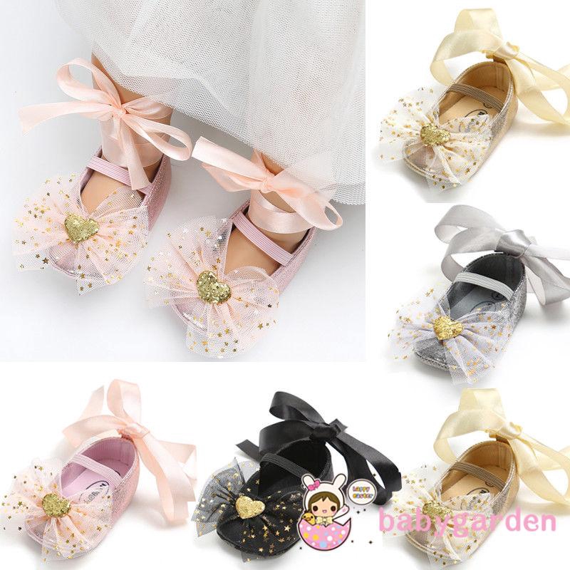 Giày cũi công chúa thắt nơ đế mềm đáng yêu cho bé gái