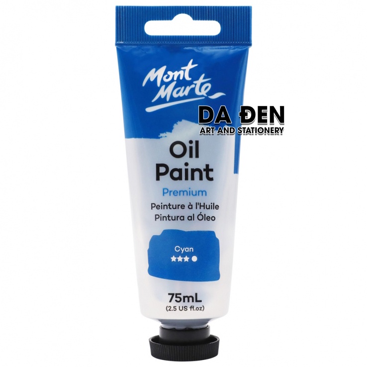 [DA ĐEN] Màu Sơn Dầu Mont Marte Tube 75ml - Cyan