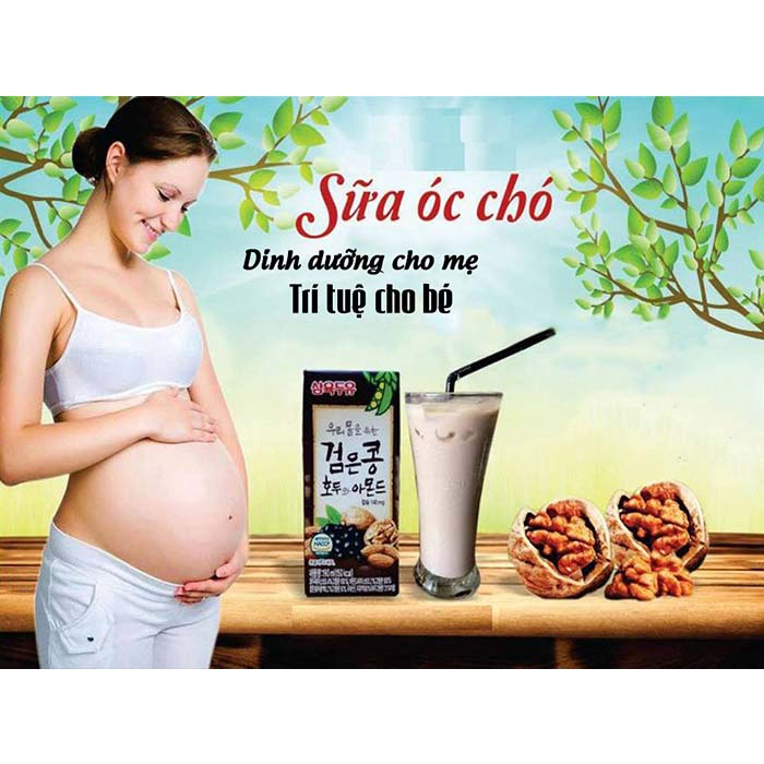 [HÀNG NỘI ĐỊA] Sữa Hạt ÓC CHÓ ĐẬU ĐEN &amp; MACCA Hàn Quốc 24 HỘP x 190ml- nhập khẩu - sữa trẻ em