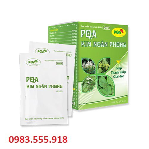 PQA KIM NGÂN PHONG - Hỗ trợ thanh nhiệt, giải độc, giúp giảm mẩn ngứa, mụn nhọt ngoài da do nóng nhiệt.