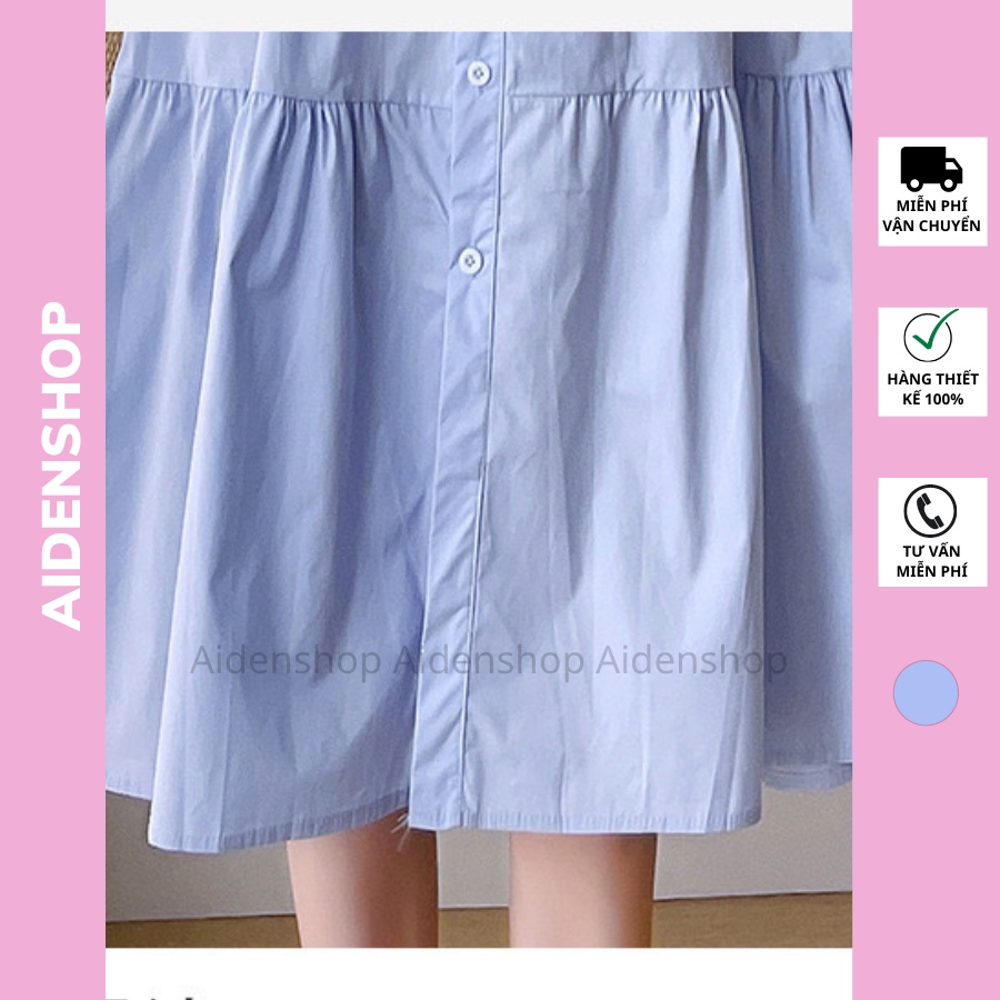 Váy bầu thời trang thiết kế Aidenshop đầm bầu sơ mi suông sau sinh mùa hè công sở