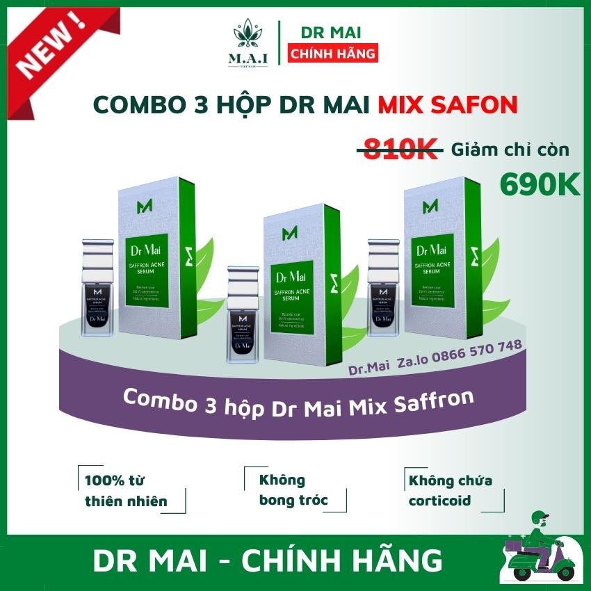 Dr Mai combo 3 hộp dr mai mix saffron sạch thâm mờ sẹo làm mịn da sau mụn