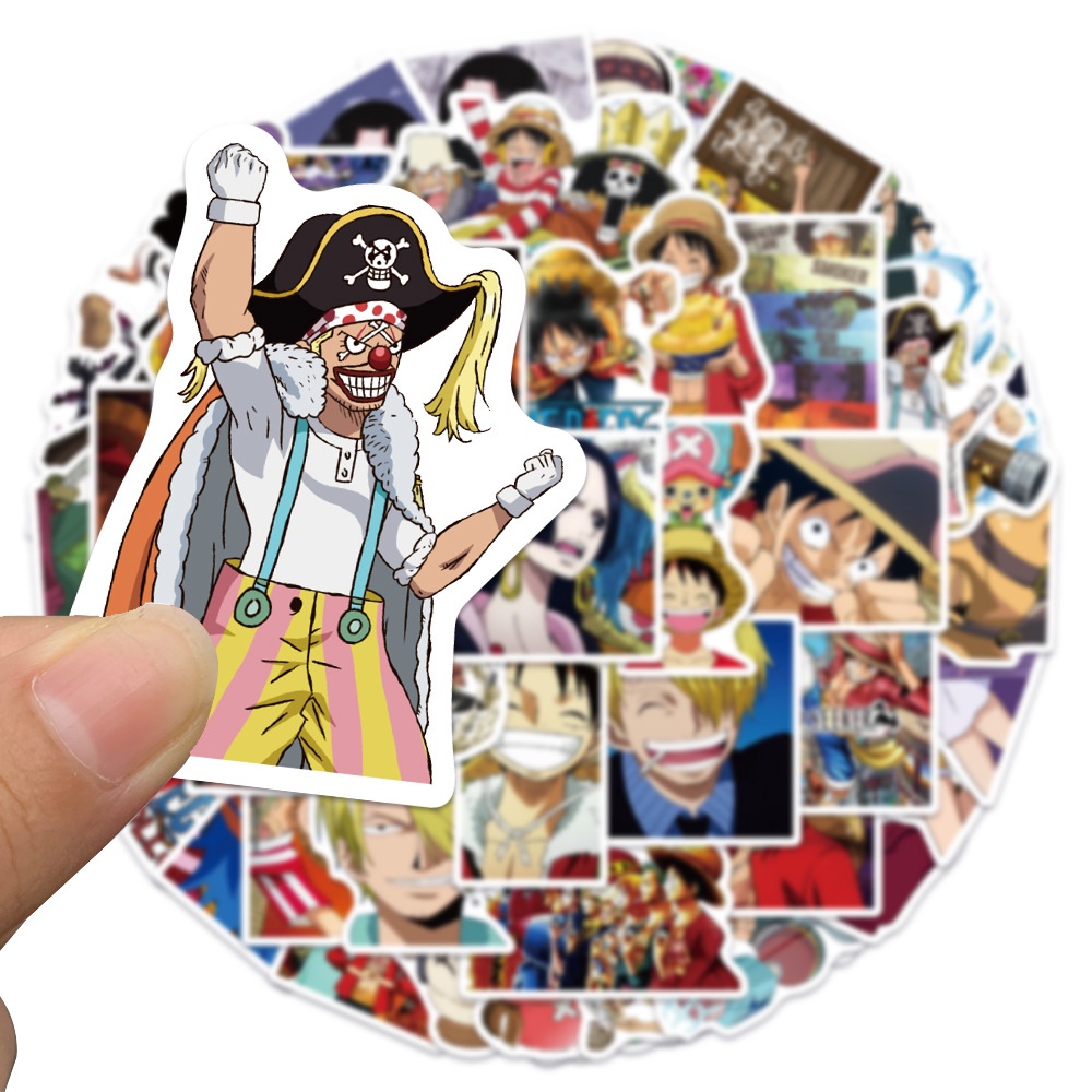 Set 50 miếng dán hình các nhân vật trong anime One Piece độc đáo sống động