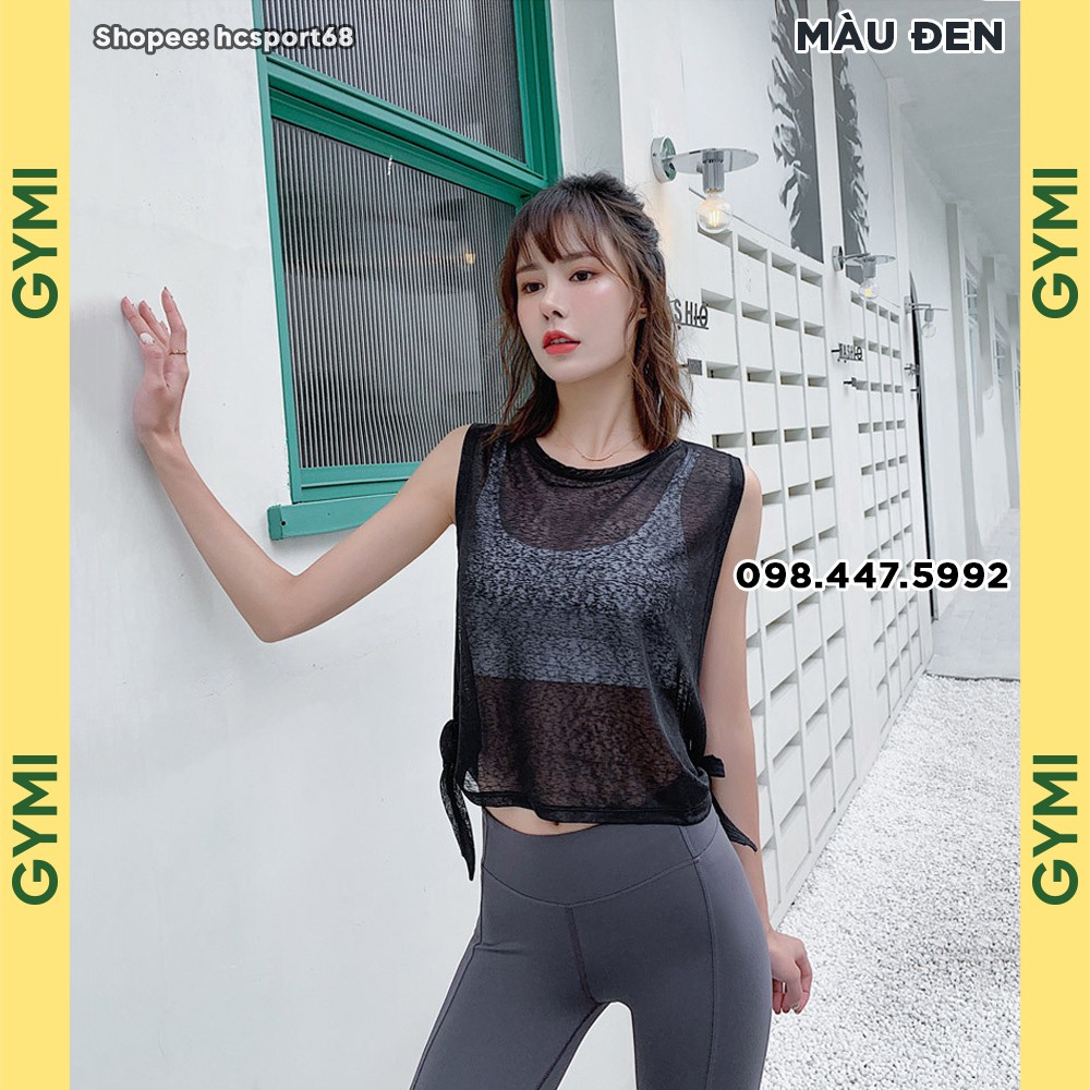 Áo tank top nữ tập gym yoga GYMI AT01 dáng rộng chất lụa mịn mát thoáng khí tập rumba thể thao