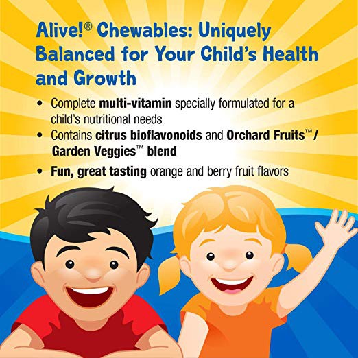 Kẹo bổ sung vitamin cho trẻ em Nature's Way Alive Children's Chewable Multivitamin 120 Viên