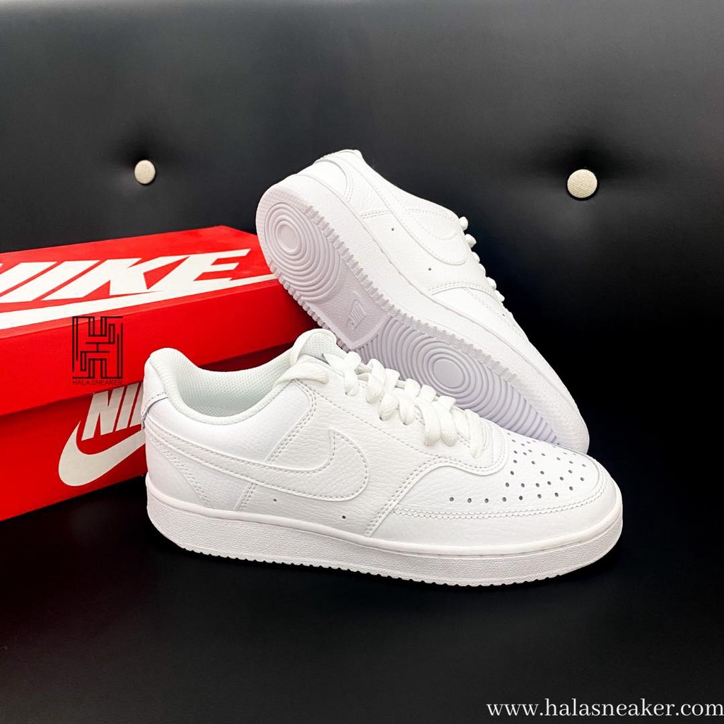 Giày Nike Court Vision Chính Hãng-Nike Court Vision All White CD5434 100- Giày Sneaker Da Màu Trắng-Halasneaker.com
