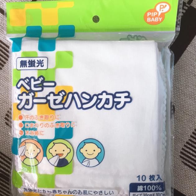 Khăn sữa chuchu pip baby made in japan