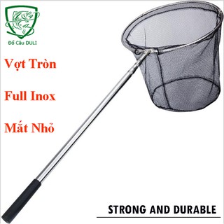  Vợt Cá Inox Vành Tròn Gấp Gọn Mắt Lưới Nhỏ Chuyên Vớt Cá To Cá Bé KK-4
