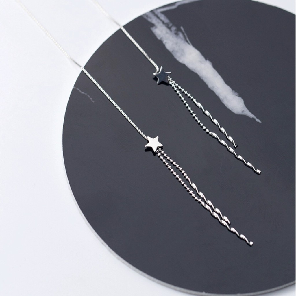 Khuyên Tai Dài Cá tính Bạc 925 Cho Nữ Hình Tua Rua - B2451- Bảo Ngọc jewelry