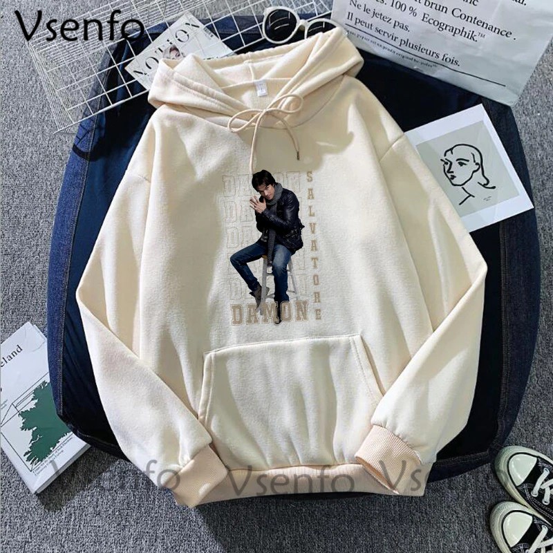 Áo Hoodie In Hình Phong Cách Phim Nhật Ký Ma Cà Rồng Cá Tính