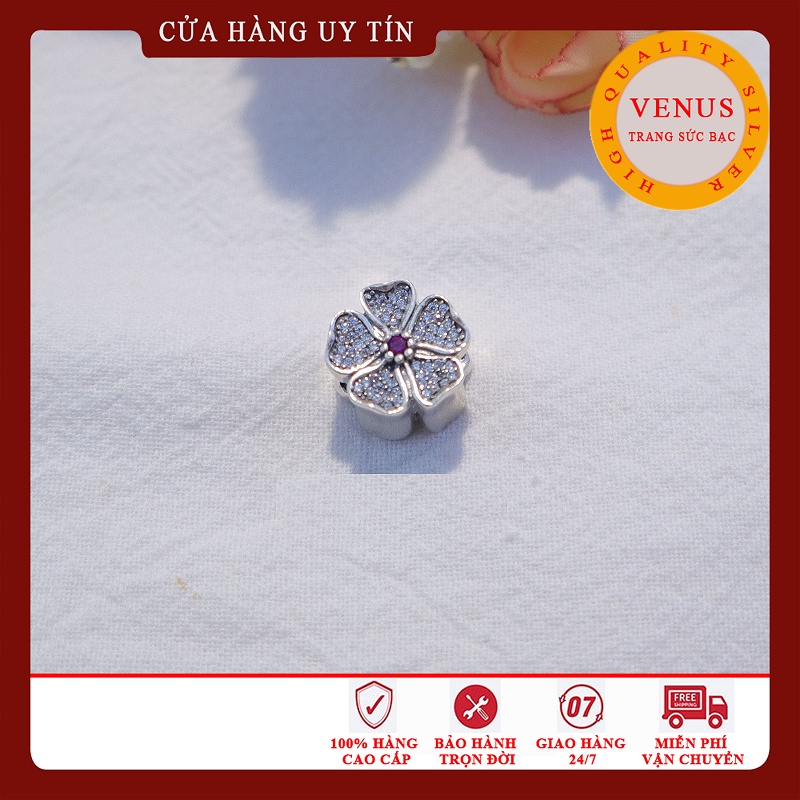 [Hàng cao cấp] Charm bạc 925 hình bông hoa 5 cánh- Mã sản phẩm VENUSH5C