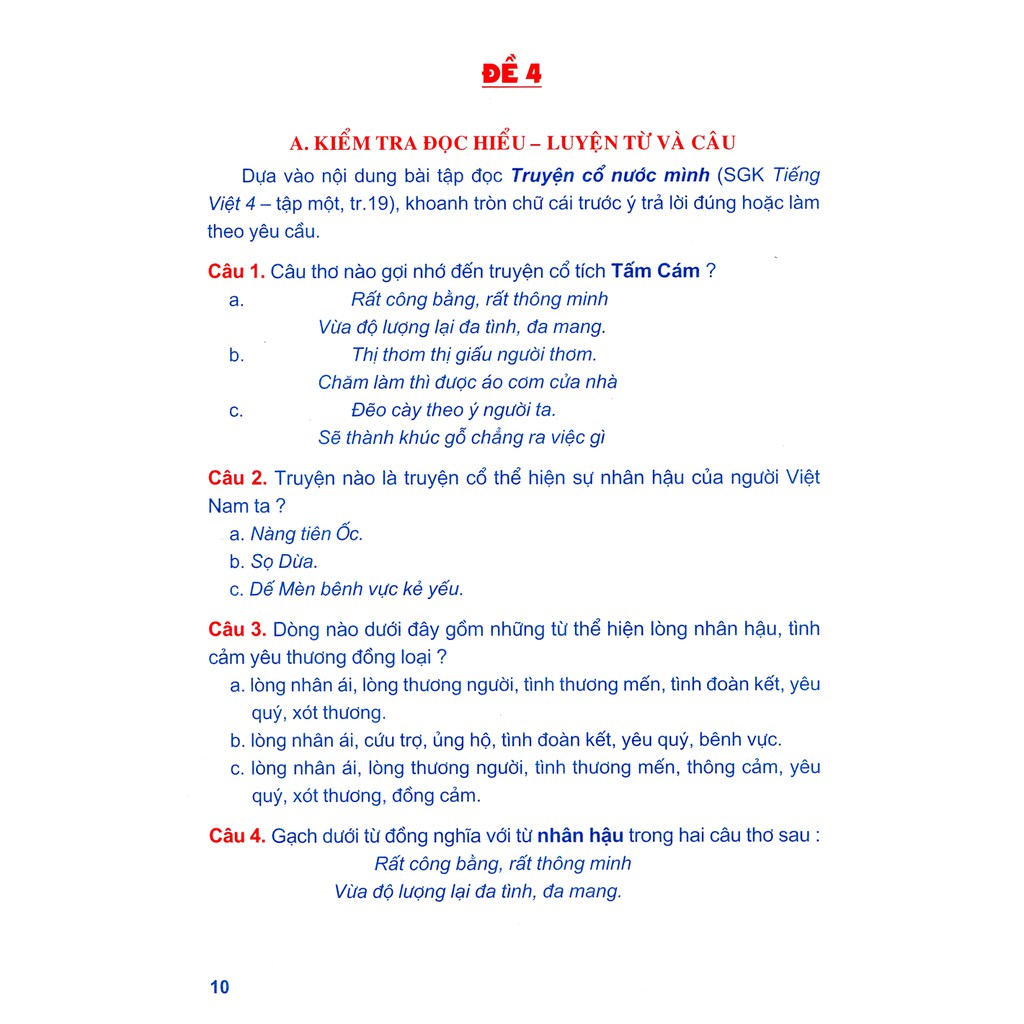 Sách: Tuyển Chọn Đề Ôn Luyện Và Tự Kiểm Tra Tiếng Việt Lớp 4 Tập 1 | BigBuy360 - bigbuy360.vn