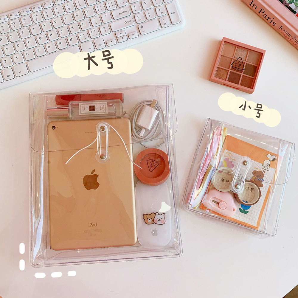 Túi lưu trữ PVC quanh co trong suốt túi lưu trữ dữ liệu văn phòng phẩm