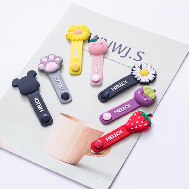 Dây khóa quấn dây cáp sạc điện thoại di động kiểu hoạt hình dễ thương