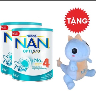 Combo 2 lon sữa Nan Optipro 4 900g tặng bộ gối mền khủng long