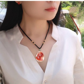 Mặt dây chuyền đá thạch anh màu đỏ tự nhiên